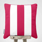 3 Stripes | Sustainable Velvet Cushion with Piping - Hot Pink 40 x 40 cm by Izabela Peters