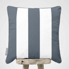 3 Stripes | Sustainable Velvet Cushion with Piping - French Grey 40 x 40 cm by Izabela Peters