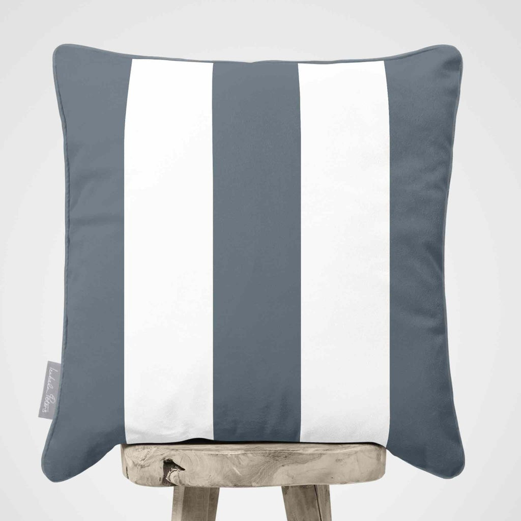 3 Stripes | Sustainable Velvet Cushion with Piping - French Grey 40 x 40 cm by Izabela Peters