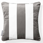 3 Stripes | Sustainable Velvet Cushion with Piping - Beluga 40 x 40 cm by Izabela Peters