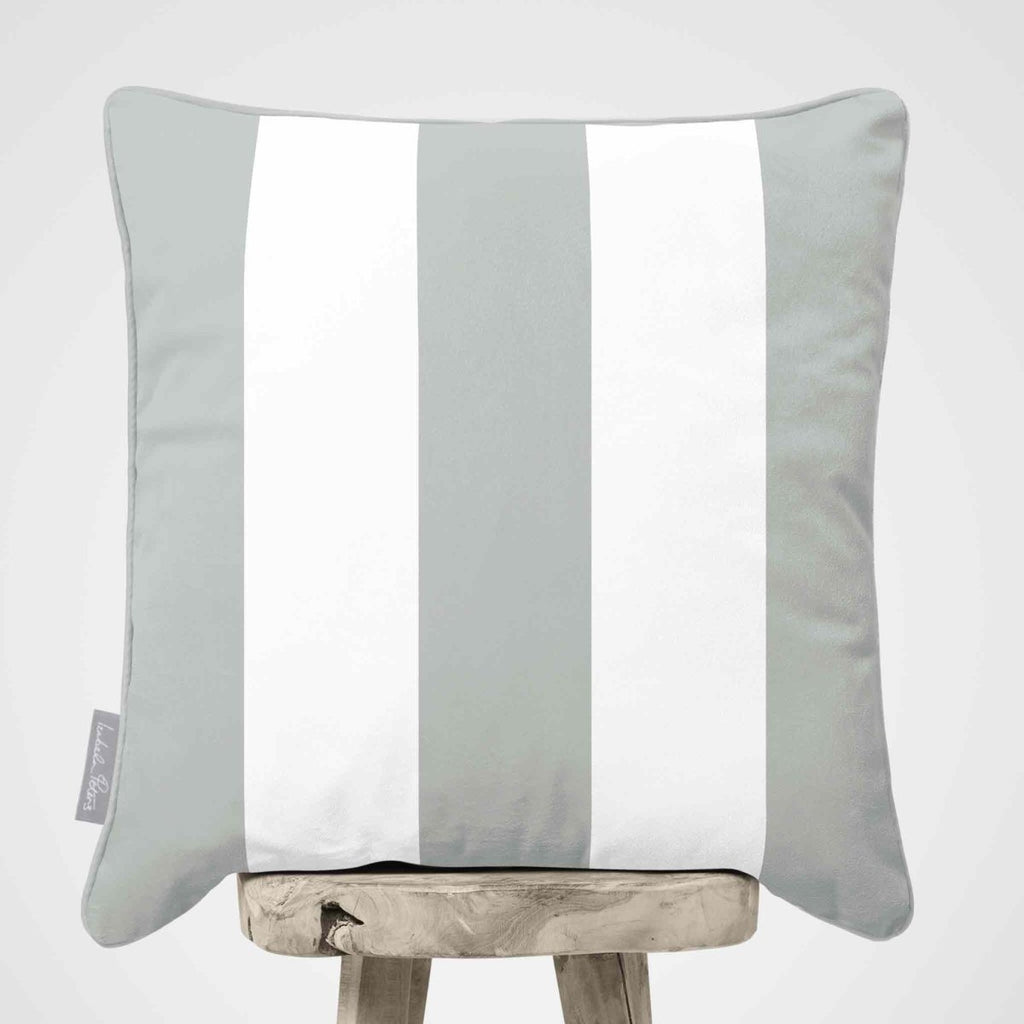 3 Stripes | Sustainable Velvet Cushion with Piping - Storm Grey 40 x 40 cm by Izabela Peters