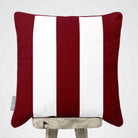 3 Stripes | Sustainable Velvet Cushion with Piping - Raspberry Red 40 x 40 cm by Izabela Peters