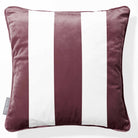 3 Stripes | Sustainable Velvet Cushion with Piping - Italian Grape 40 x 40 cm by Izabela Peters