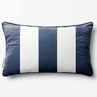 3 Stripes with Piping | Sustainable Velvet Rectangle Cushion - Petrol Blue 50 x 30 cm by Izabela Peters
