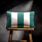 3 Stripes with Piping | Sustainable Velvet Rectangle Cushion - Forest Biome 50 x 30 cm by Izabela Peters