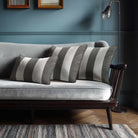 3 Stripes with Piping | Sustainable Velvet Rectangle Cushion - Beluga 50 x 30 cm by Izabela Peters