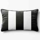 3 Stripes with Piping | Sustainable Velvet Rectangle Cushion - Charcoal 50 x 30 cm by Izabela Peters