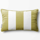 3 Stripes with Piping | Sustainable Velvet Rectangle Cushion - Golden Lime 50 x 30 cm by Izabela Peters