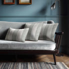 3 Stripes with Piping | Sustainable Velvet Rectangle Cushion - Storm Grey 50 x 30 cm by Izabela Peters