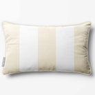 3 Stripes with Piping | Sustainable Velvet Rectangle Cushion - Ivory Cream 50 x 30 cm by Izabela Peters