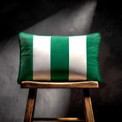3 Stripes with Piping | Sustainable Velvet Rectangle Cushion - Emerald Green 50 x 30 cm by Izabela Peters