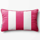 3 Stripes with Piping | Sustainable Velvet Rectangle Cushion - Hot Pink 50 x 30 cm by Izabela Peters