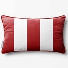 3 Stripes with Piping | Sustainable Velvet Rectangle Cushion - Crimson Muse 50 x 30 cm by Izabela Peters