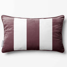 3 Stripes with Piping | Sustainable Velvet Rectangle Cushion - Italian Grape 50 x 30 cm by Izabela Peters