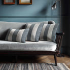 3 Stripes with Piping | Sustainable Velvet Rectangle Cushion - French Grey 50 x 30 cm by Izabela Peters