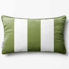 3 Stripes with Piping | Sustainable Velvet Rectangle Cushion - Sage 50 x 30 cm by Izabela Peters