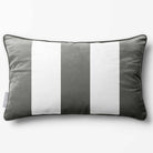 3 Stripes with Piping | Sustainable Velvet Rectangle Cushion - Beluga 50 x 30 cm by Izabela Peters