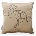 Abstract Flamingo | Sustainable Velvet Cushion - Taupe 40 x 40 cm Standard by Izabela Peters