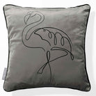 Abstract Flamingo | Sustainable Velvet Cushion - Beluga 40 x 40 cm Piped by Izabela Peters