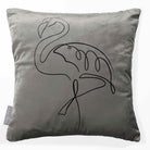 Abstract Flamingo | Sustainable Velvet Cushion - Beluga 40 x 40 cm Standard by Izabela Peters