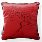Abstract Flamingo | Sustainable Velvet Cushion - Crimson Muse 40 x 40 cm Piped by Izabela Peters