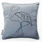 Abstract Flamingo | Sustainable Velvet Cushion - French Grey 40 x 40 cm Standard by Izabela Peters