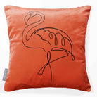 Abstract Flamingo | Sustainable Velvet Cushion - Burnt Ochre 40 x 40 cm Standard by Izabela Peters