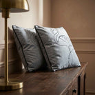 Abstract Flamingo | Sustainable Velvet Cushion - French Grey 40 x 40 cm Standard by Izabela Peters