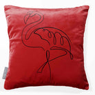 Abstract Flamingo | Sustainable Velvet Cushion - Crimson Muse 40 x 40 cm Standard by Izabela Peters