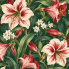 Amaryllis Christmas napkin print in green