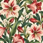 Amaryllis Christmas napkin print in ivory
