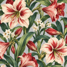 Amaryllis Christmas napkin print in silver grey