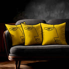 Angular Face | Sustainable Velvet Cushion - Mustard Ochre 40 x 40 cm Standard by Izabela Peters
