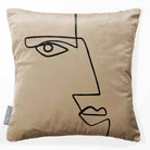Angular Face | Sustainable Velvet Cushion - Taupe 40 x 40 cm Smooth by Izabela Peters