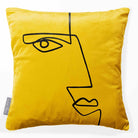 Angular Face | Sustainable Velvet Cushion - Mustard Ochre 40 x 40 cm Smooth by Izabela Peters