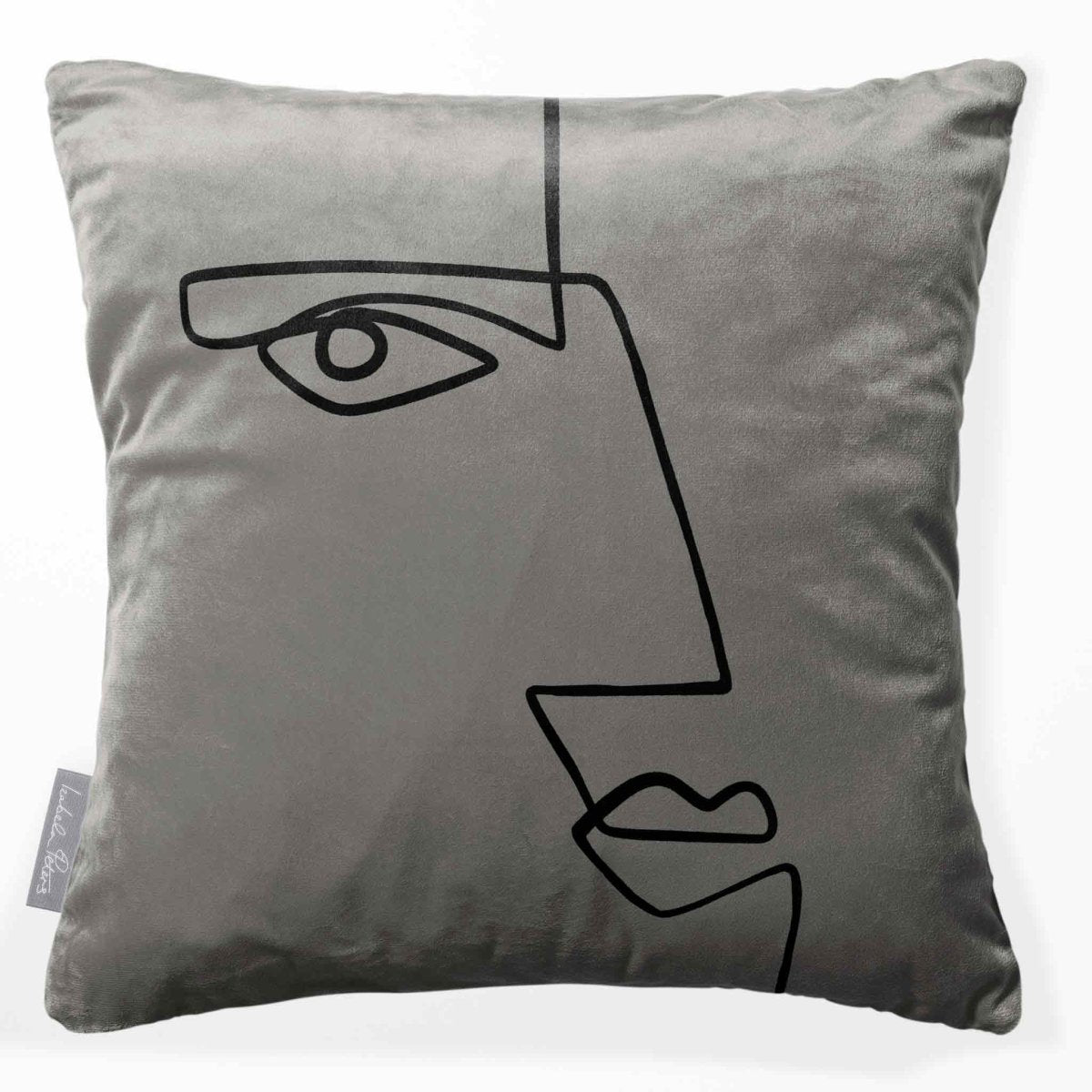 Angular Face | Sustainable Velvet Cushion - Beluga 40 x 40 cm Smooth by Izabela Peters