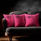 Angular Face | Sustainable Velvet Cushion - Hot Pink 40 x 40 cm Standard by Izabela Peters