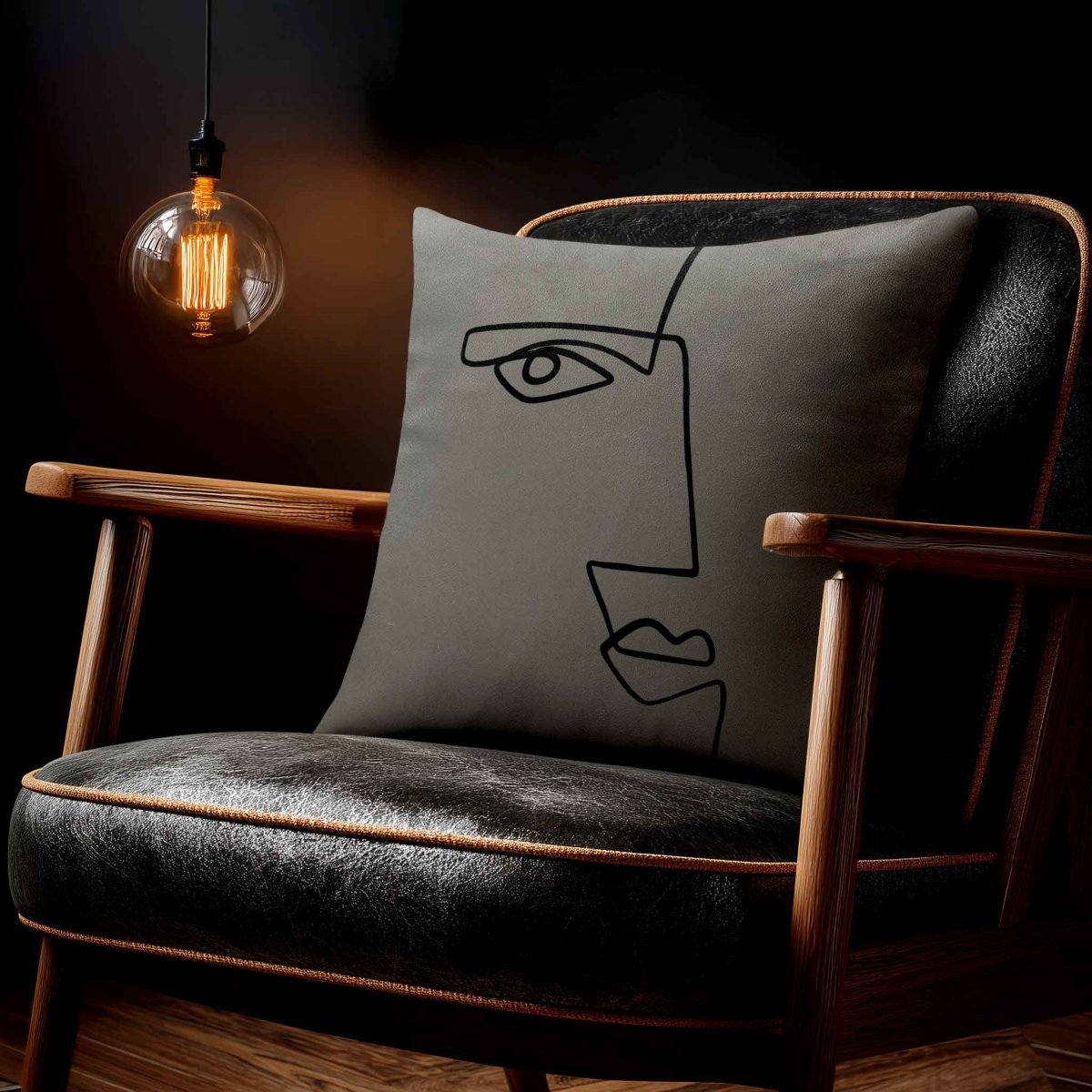 Angular Face | Sustainable Velvet Cushion - Beluga 40 x 40 cm Standard by Izabela Peters