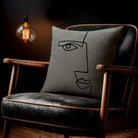 Angular Face | Sustainable Velvet Cushion - Beluga 40 x 40 cm Standard by Izabela Peters
