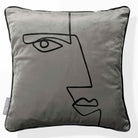 Angular Face | Sustainable Velvet Cushion - Beluga 40 x 40 cm Piped by Izabela Peters