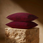 Animal Fusion Print | Sustainable Velvet Rectangle Cushion - Raspberry Red 50 x 30 cm Standard by Izabela Peters