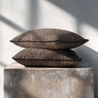 Animal Fusion Print | Sustainable Velvet Rectangle Cushion - Dovedale Stone 50 x 30 cm Piped by Izabela Peters
