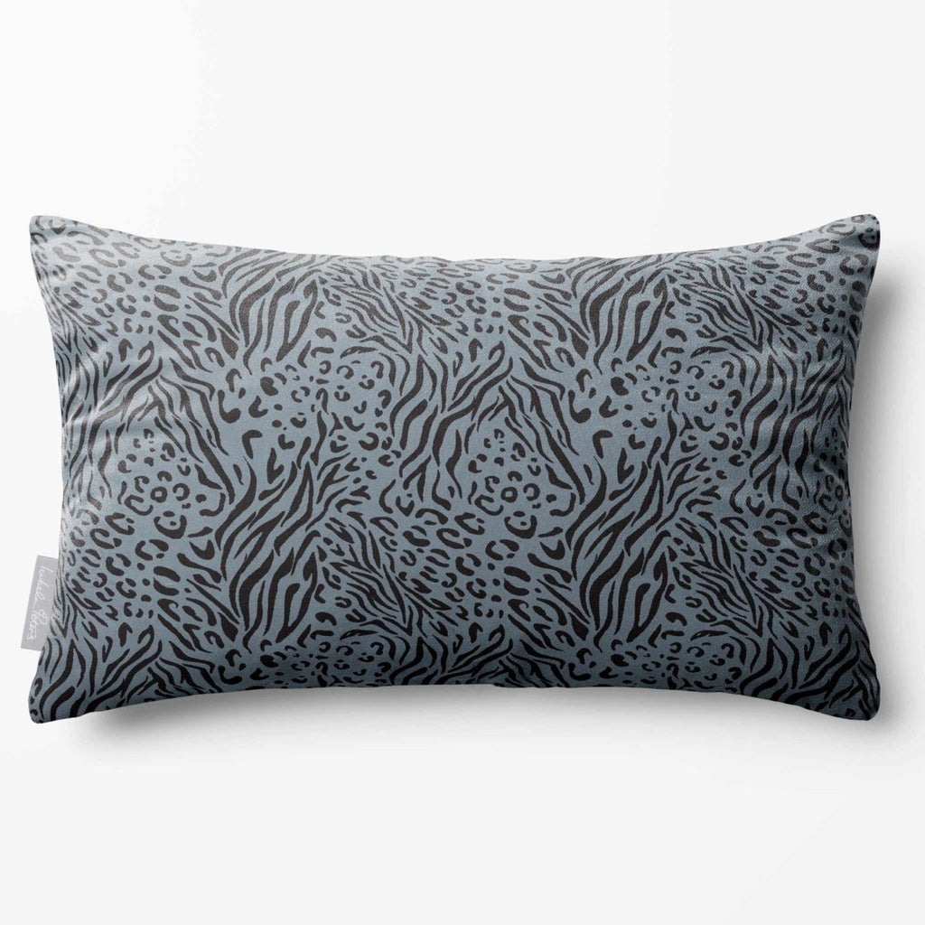 Animal Fusion Print | Sustainable Velvet Rectangle Cushion - French Grey 50 x 30 cm Standard by Izabela Peters