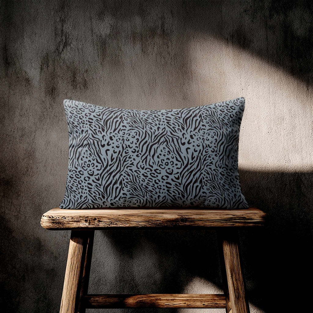 Animal Fusion Print | Sustainable Velvet Rectangle Cushion - French Grey 50 x 30 cm Standard by Izabela Peters