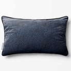 Animal Fusion Print | Sustainable Velvet Rectangle Cushion - Petrol Blue 50 x 30 cm Piped by Izabela Peters