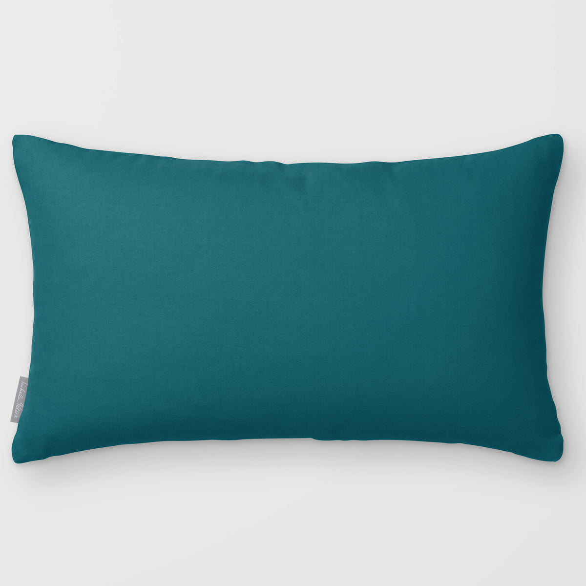 Avara Plain Ink Blue & Lilac linen-look 50 × 30 cm rectangular cushion, plain sewn edge, front view.