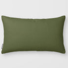 Avara Plain Olive & Tomato linen-look 50 × 30 cm rectangular cushion, plain sewn edge, front view.