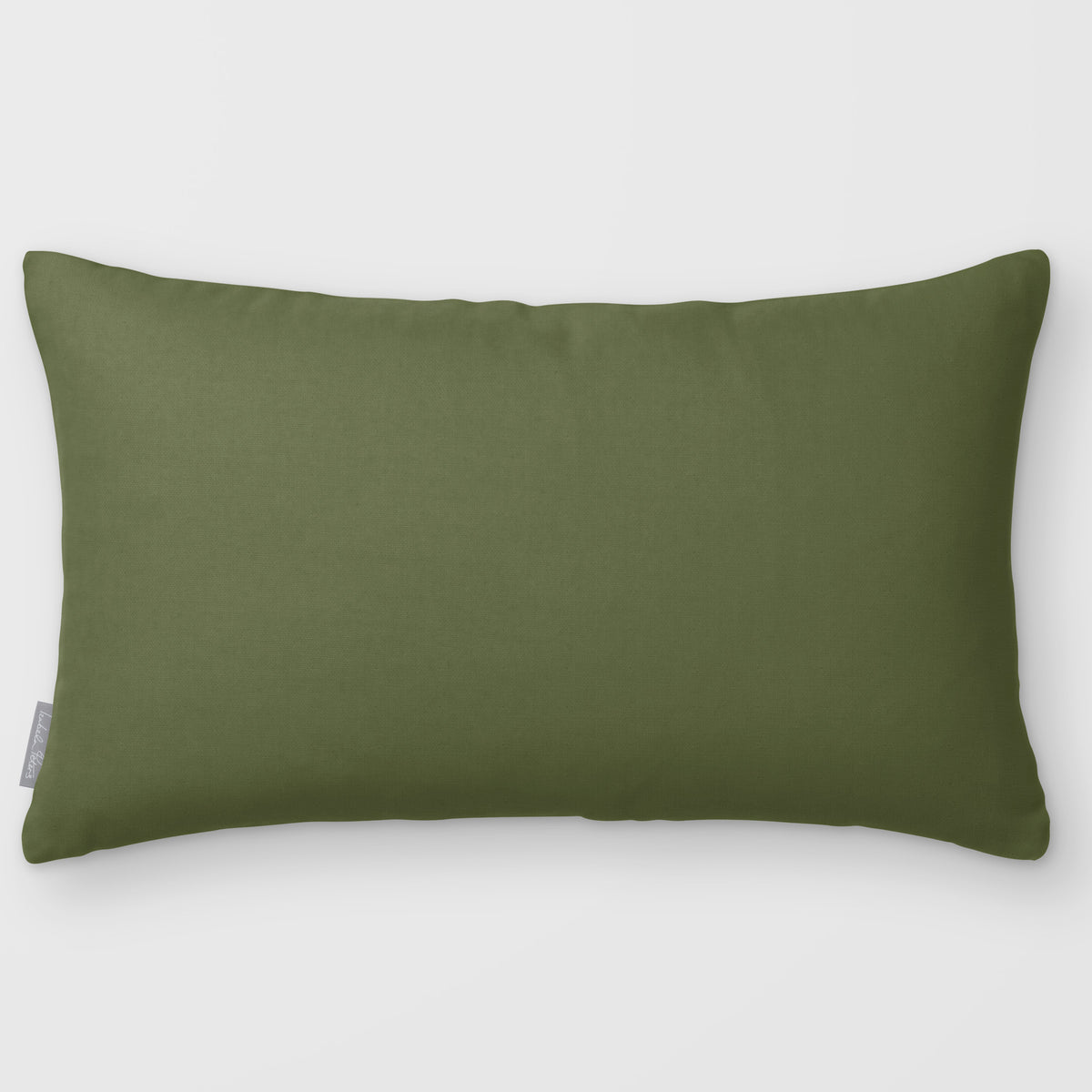 Avara Plain Olive & Tomato linen-look 50 × 30 cm rectangular cushion, plain sewn edge, front view.