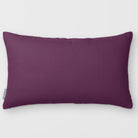 Avara Plain Plum & Saffron linen-look 50 × 30 cm rectangular cushion, plain sewn edge, front view.