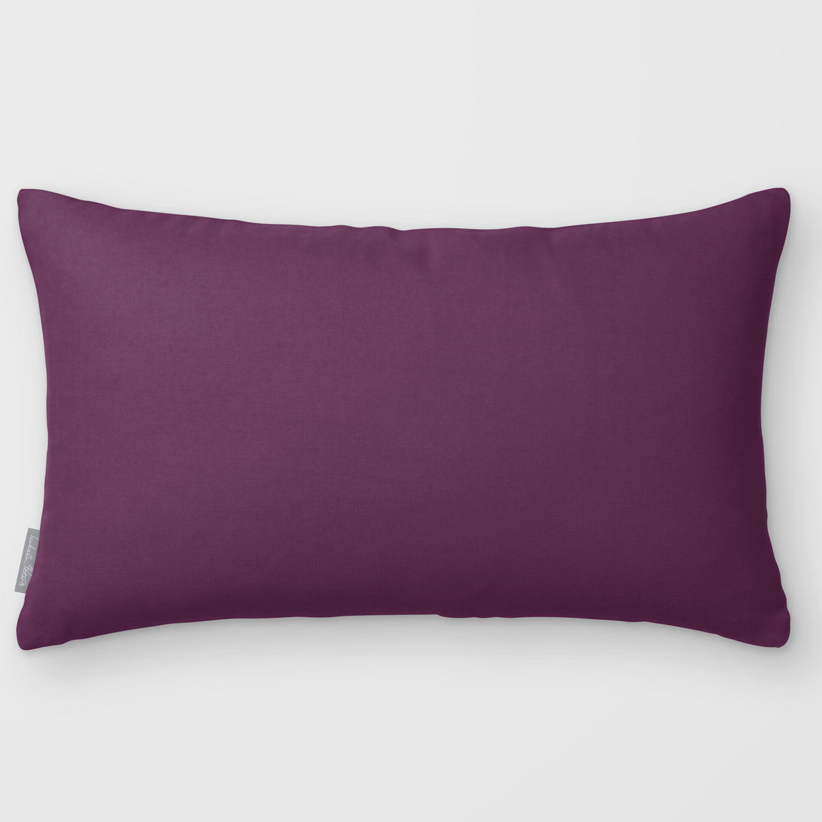 Avara Plain Plum & Saffron linen-look 50 × 30 cm rectangular cushion, plain sewn edge, front view.